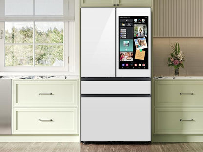 Samsung RF90F23AEW Bespoke 23 cu. ft. Counter Depth 4-Door French Door Refrigerator with AI Family Hub™+ AI Vision Inside™ in White Glass