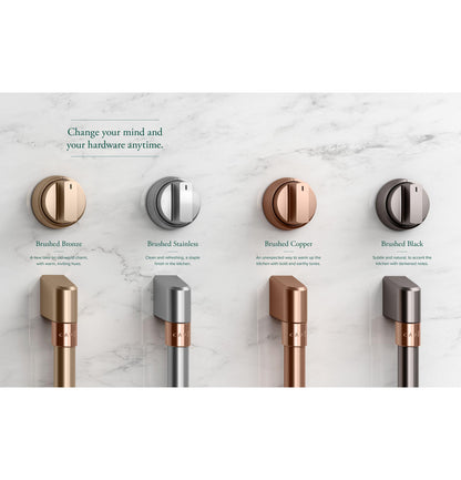 Cafe CXPR8HKPMCU CAF(EBACK)™ 48" Brushed Copper Handle & Knob Set for Pro Range and Rangetop