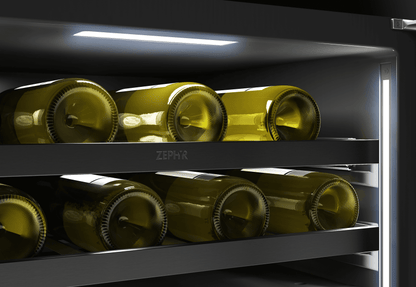 Zephyr PRW24C02CBSG Presrv Wine Cooler, 24in UC, Blk SS+Gls,Rvs Dr, 2Z