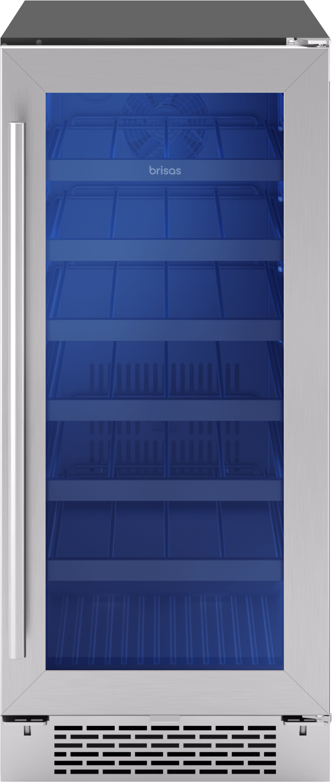 Zephyr BWN15C01AG Brisas Wine Cooler, 15in UC, SS+Gls, Rvs Dr, 1Z