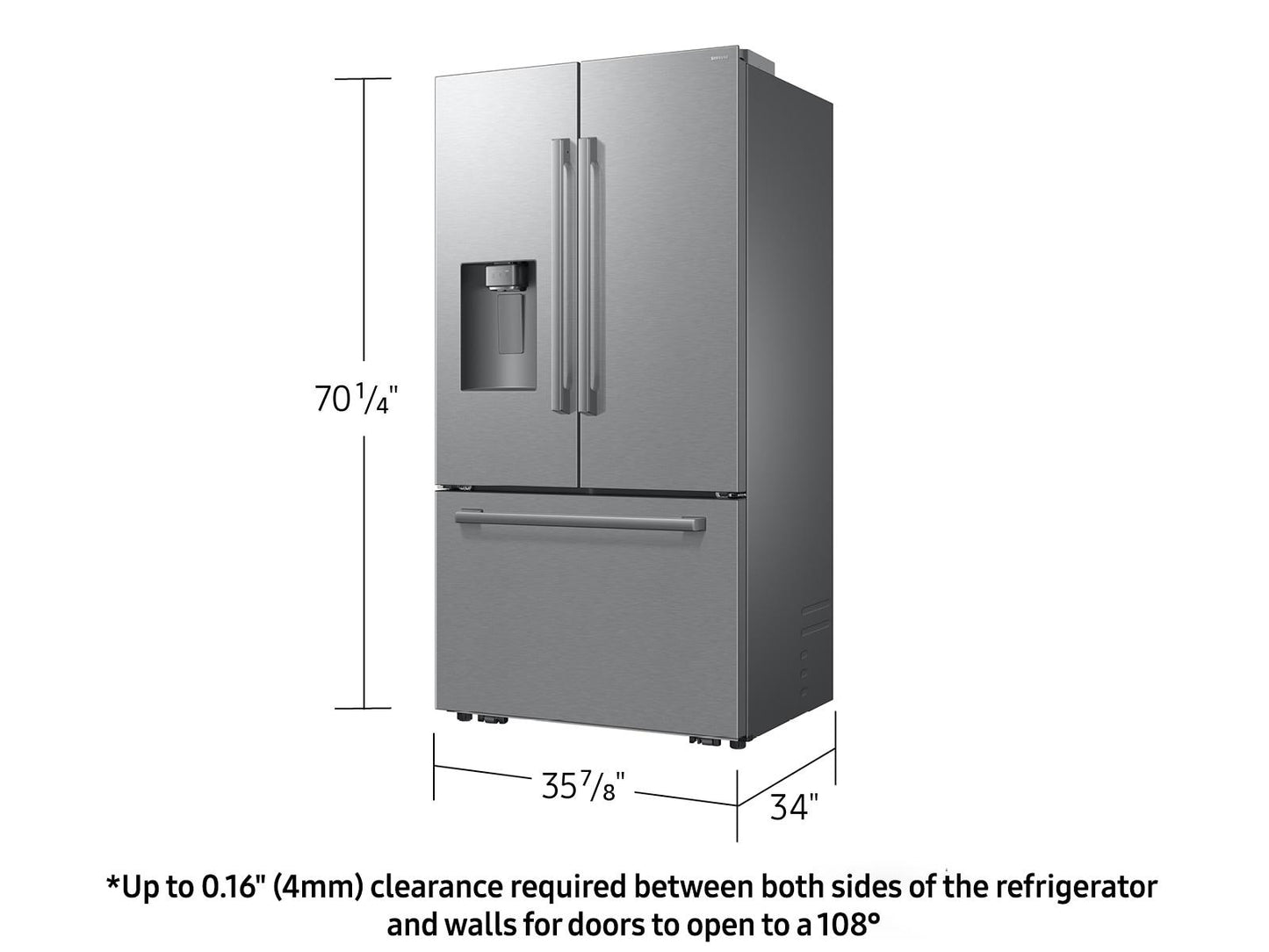 Samsung RF70H30GER Bespoke AI 3-Door French Door Zero Clearance Fit  Sphere Ice™  29 cu. ft.