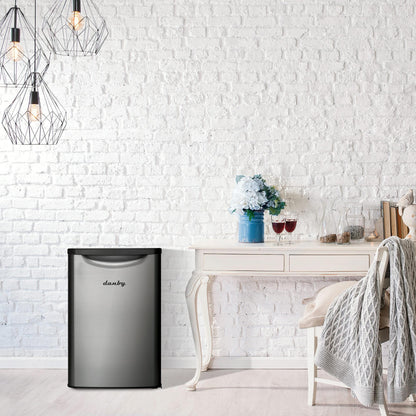DAR026A2BSLDB Danby 2.6 cu. ft. Compact Fridge in Stainless Steel Look