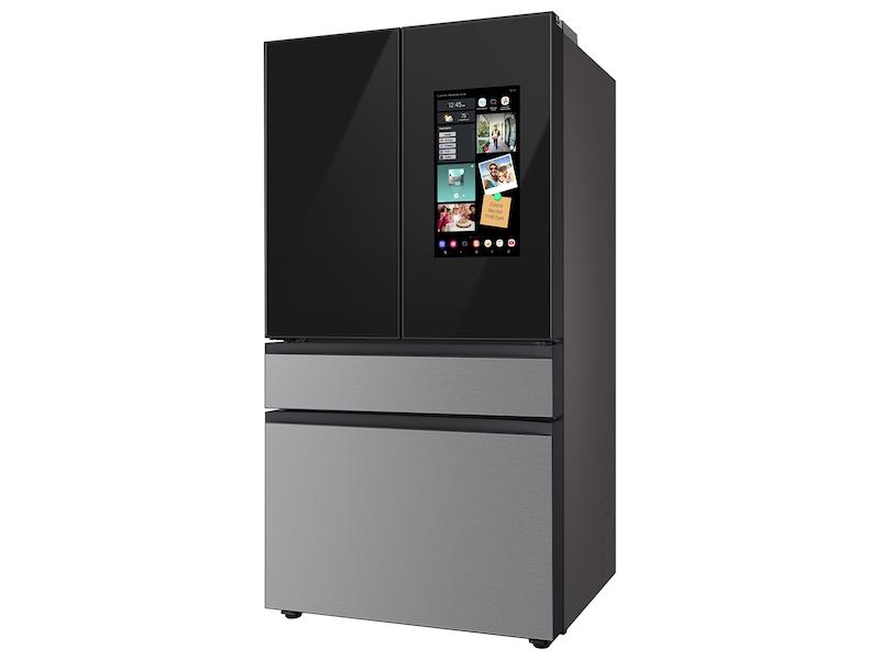 Samsung RF29BB8900QK Bespoke 4-Door French Door Refrigerator (29 cu. ft.) - in Charcoal Glass Top and Family Hub™ Panels with Stainless Steel Middle and Bottom Panels