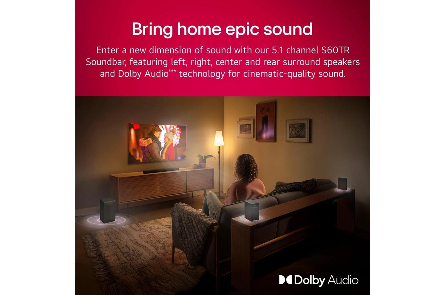 Lg S60TR S60TR LG Home Theater Soundbar with Dolby Audio™ and Rear Speakers, 5.1 channel