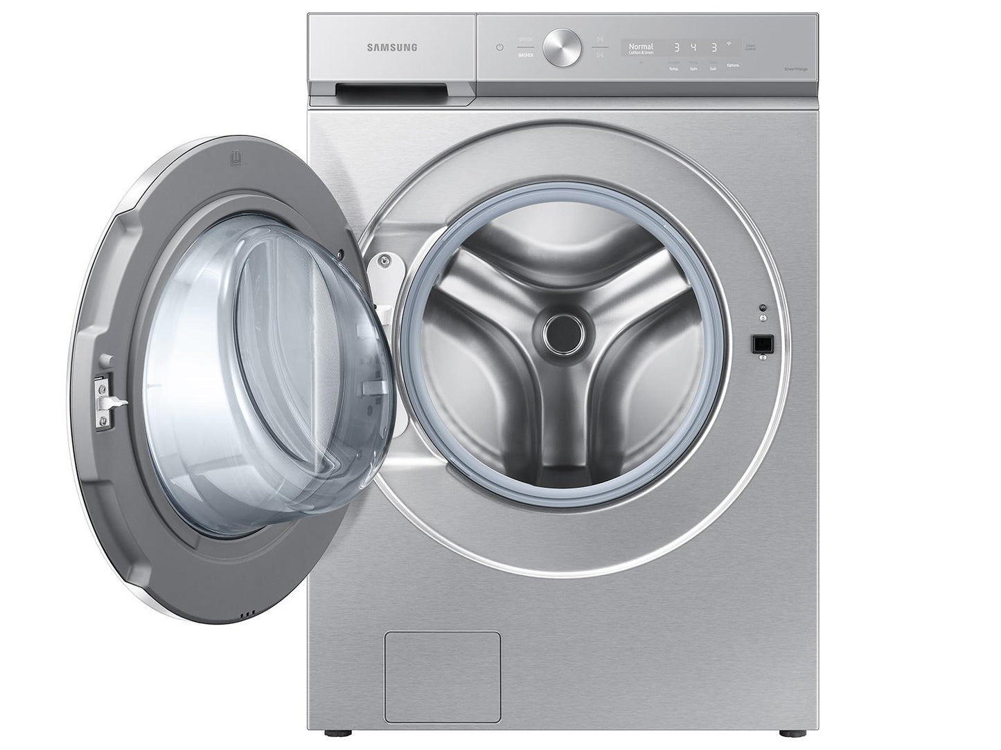 Samsung WF53BB8900AT Bespoke 5.3 cu. ft. Ultra Capacity Front Load Washer with AI OptiWash™ and Auto Dispense in Silver Steel