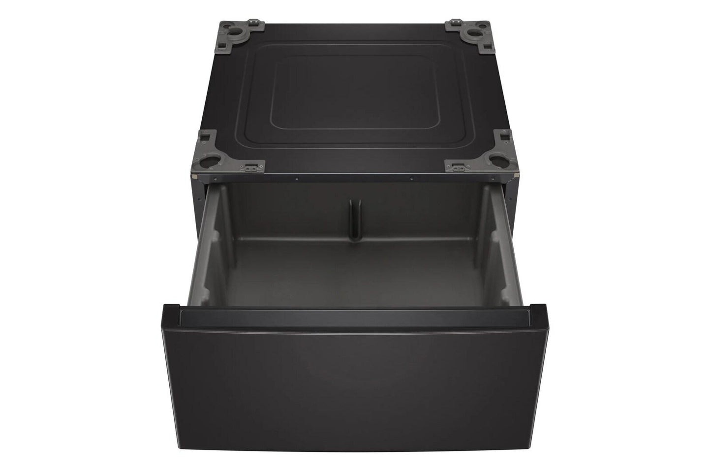 Lg WM6700HBADLEX6700BWD300CBWDP6B 5.0 cu. ft. Front Load Washer and 7.4 cu. ft. Electric Dryer with pedestal washer and drawer Laundry Set in Black Steel