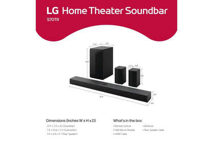 Lg S70TR S70TR LG Home Theater Soundbar with Dolby Atmos® and Rear Speakers, 5.1.1 channel, Best QNED matching