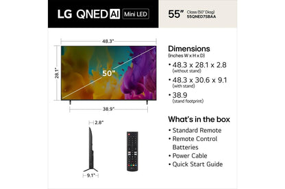 Lg 55QNED7SBUA 55 Inch Class LG QNED AI QNED7SB Mini LED 4K Smart TV 2026