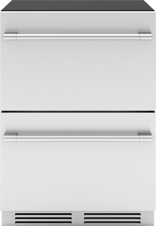Zephyr PRRD24C2AS Presrv Refrigerator Drawers, 24in Compact, SS, 2 Zone