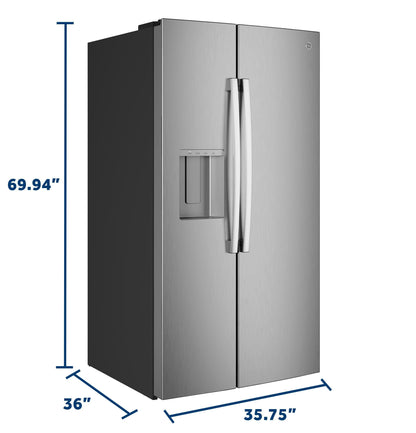 GSS28NYYFS GE® 27.9 Cu. Ft. Side-By-Side Refrigerator with Extra Tall Dispenser and In-Door Icemaker