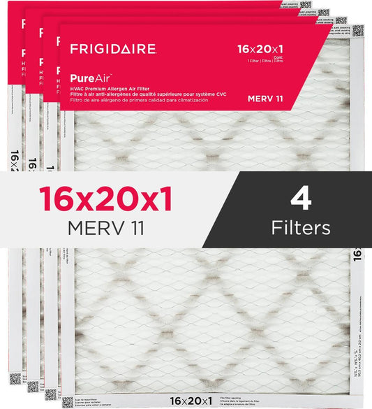 Frigidaire HVAC1620114 PureAir® 16" x 20" x 1" MERV 11 Premium Allergen Air Filter - 4 Pack