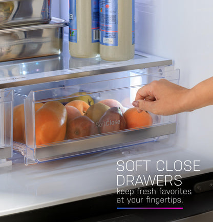PVD28HYYFS GE Profile™ ENERGY STAR® 27.9 Cu. Ft. Smart 4-Door French-Door Refrigerator with Kitchen Assistant™