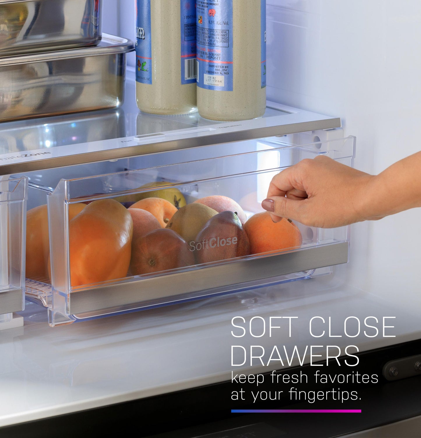 PXD22HYYFS GE Profile™ ENERGY STAR® 22.4 Cu. Ft. Smart Counter-Depth 4-Door French-Door Refrigerator with Kitchen Assistant™