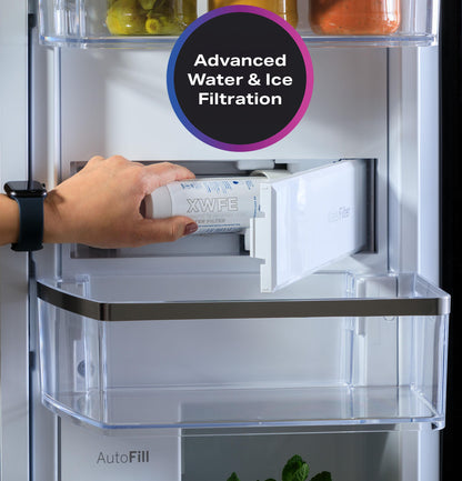PHD23BYWFS GE Profile™ ENERGY STAR® 22.9 Cu. Ft. Counter-Depth Quad-Door Refrigerator with Dual-Dispense AutoFill Pitcher and Door in Door