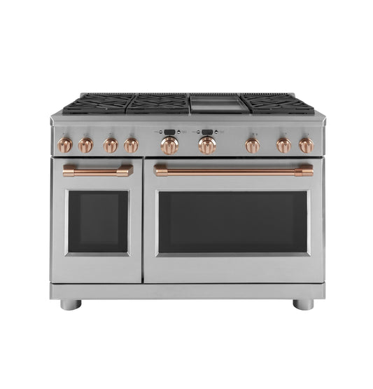 Cafe CXPR8HKPMCU CAF(EBACK)™ 48" Brushed Copper Handle & Knob Set for Pro Range and Rangetop