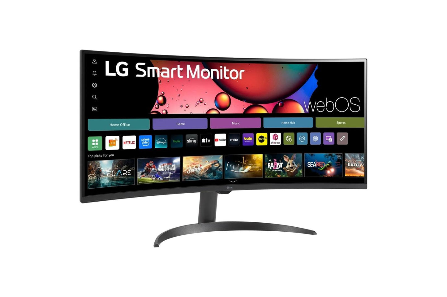 Lg 34SR60QCB 34 Inch Smart Monitor WQHD 1440P Curved Screen 100Hz with webOS