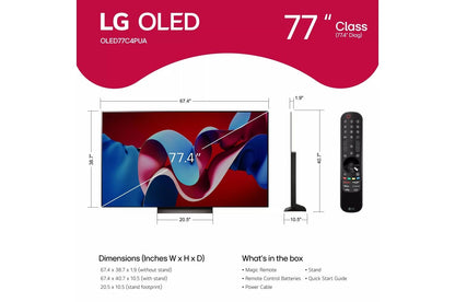 Lg OLED77C4PUA 77 Inch Class LG OLED evo C4 4K Smart TV 2024