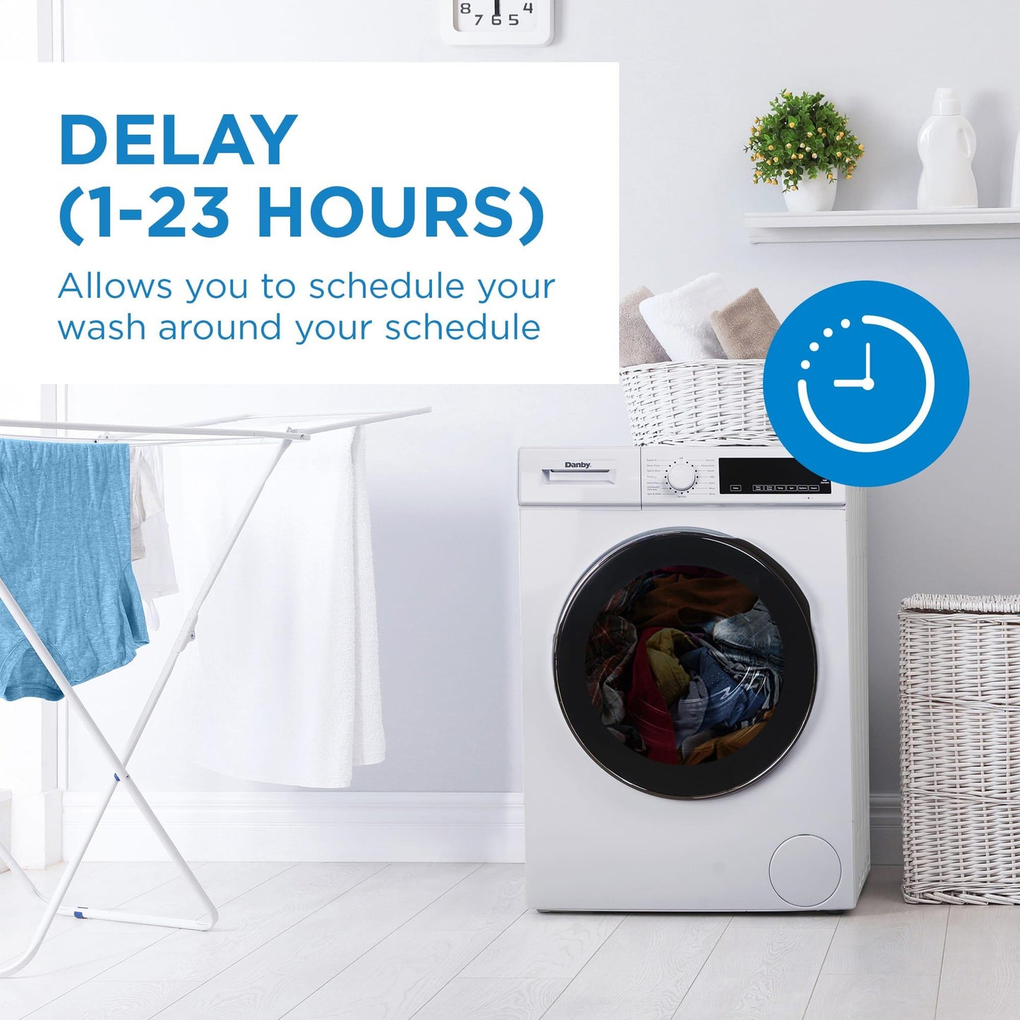 DWM022D3WDB Danby 24" Stackable Front Load Washer with Steam in White