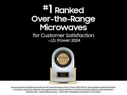 Samsung ME90H1780R Bespoke Over the Range Microwave Air Fry Max  Convection  Auto Connectivity