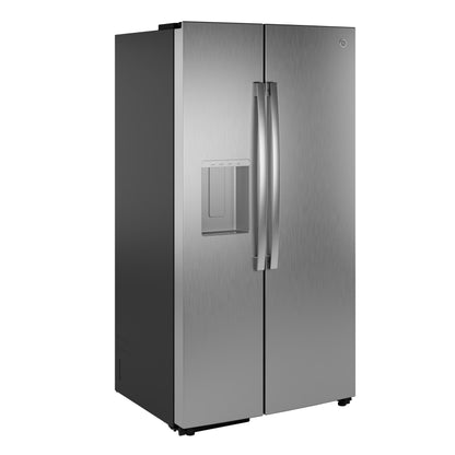 GZS24PYYFS GE® 23.5 Cu. Ft. Counter-Depth Side-By-Side Refrigerator with LED Light Walls and Extra Tall Dispenser