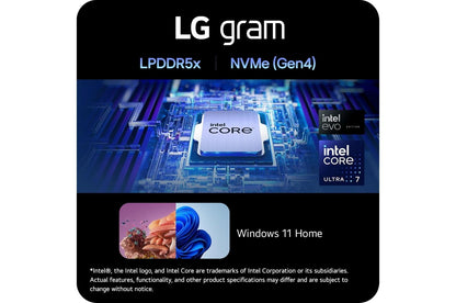 17Z90SPEADB9U1 LG gram Pro 17 Inch Thin and Lightweight Laptop, Intel® Evo™ Edition - AI-enabled Intel® Core™ Ultra 7 processor, NVIDIA RTX 3050, Windows 11 Home, 32GB RAM, 2TB (1TB x 2) SSD, Black