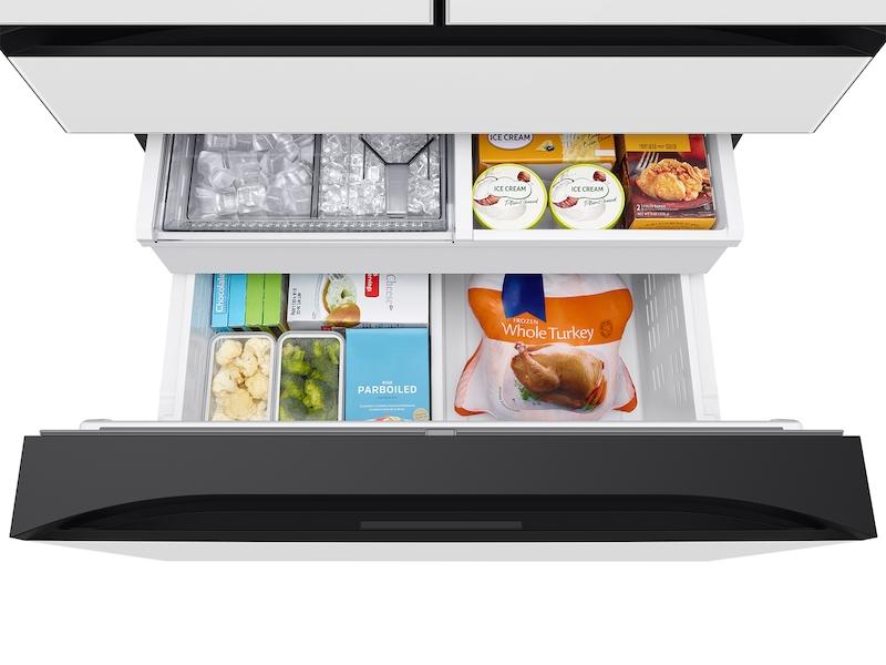 Samsung RF90F29AEW Bespoke 29 cu. ft. 4-Door French Door Refrigerator with AI Family Hub™+ & AI Vision Inside™ in White Glass
