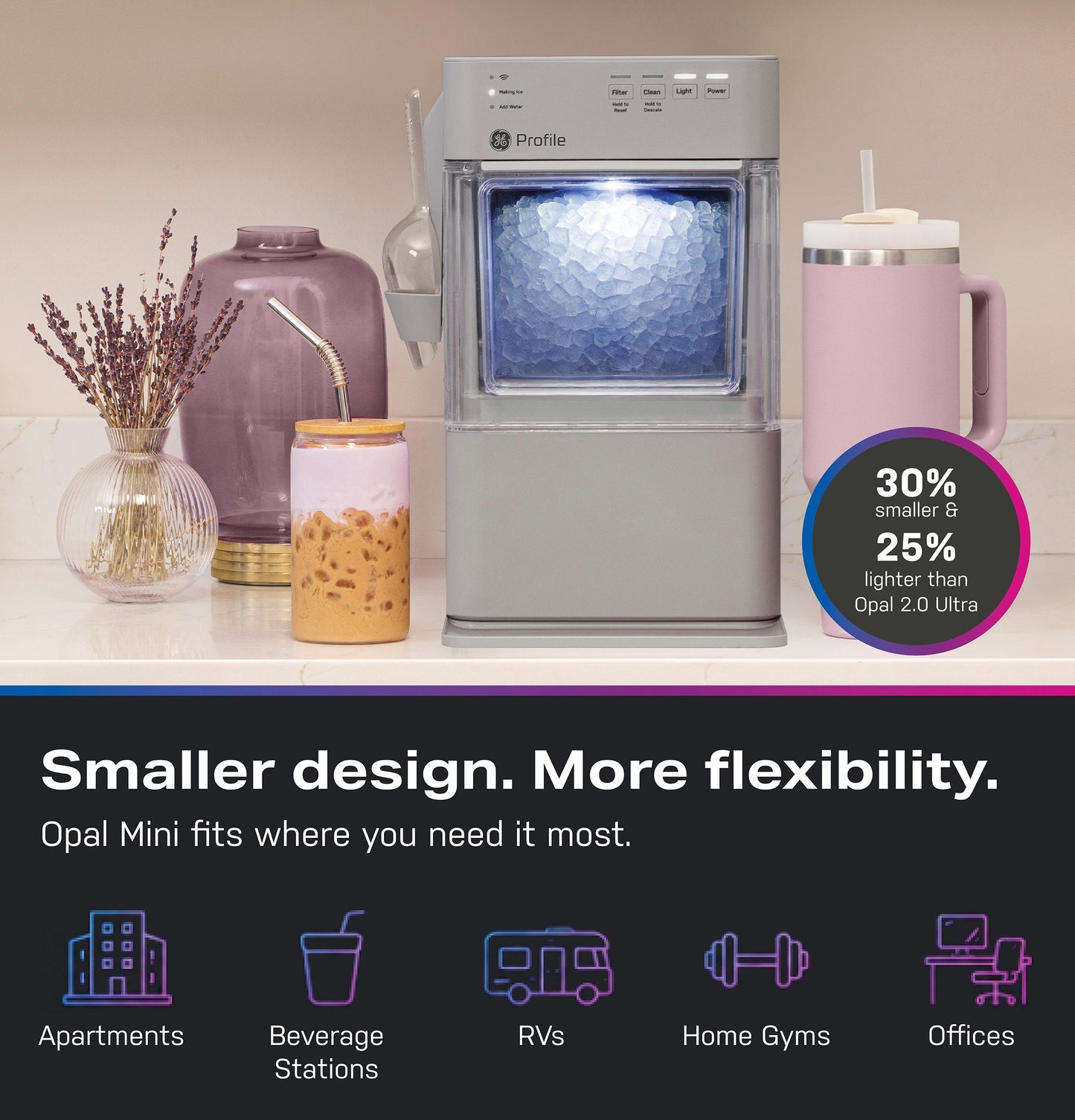 P4NM20BZLG GE Profile™ Opal™ Mini Nugget Ice Maker