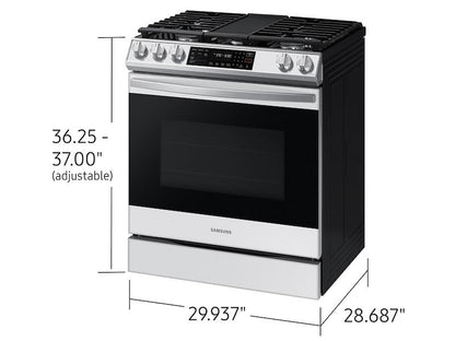Samsung NX60CB831512 Bespoke 6.0 cu. ft. Smart Slide-in Gas Range with Air Fry & Convection in White Glass