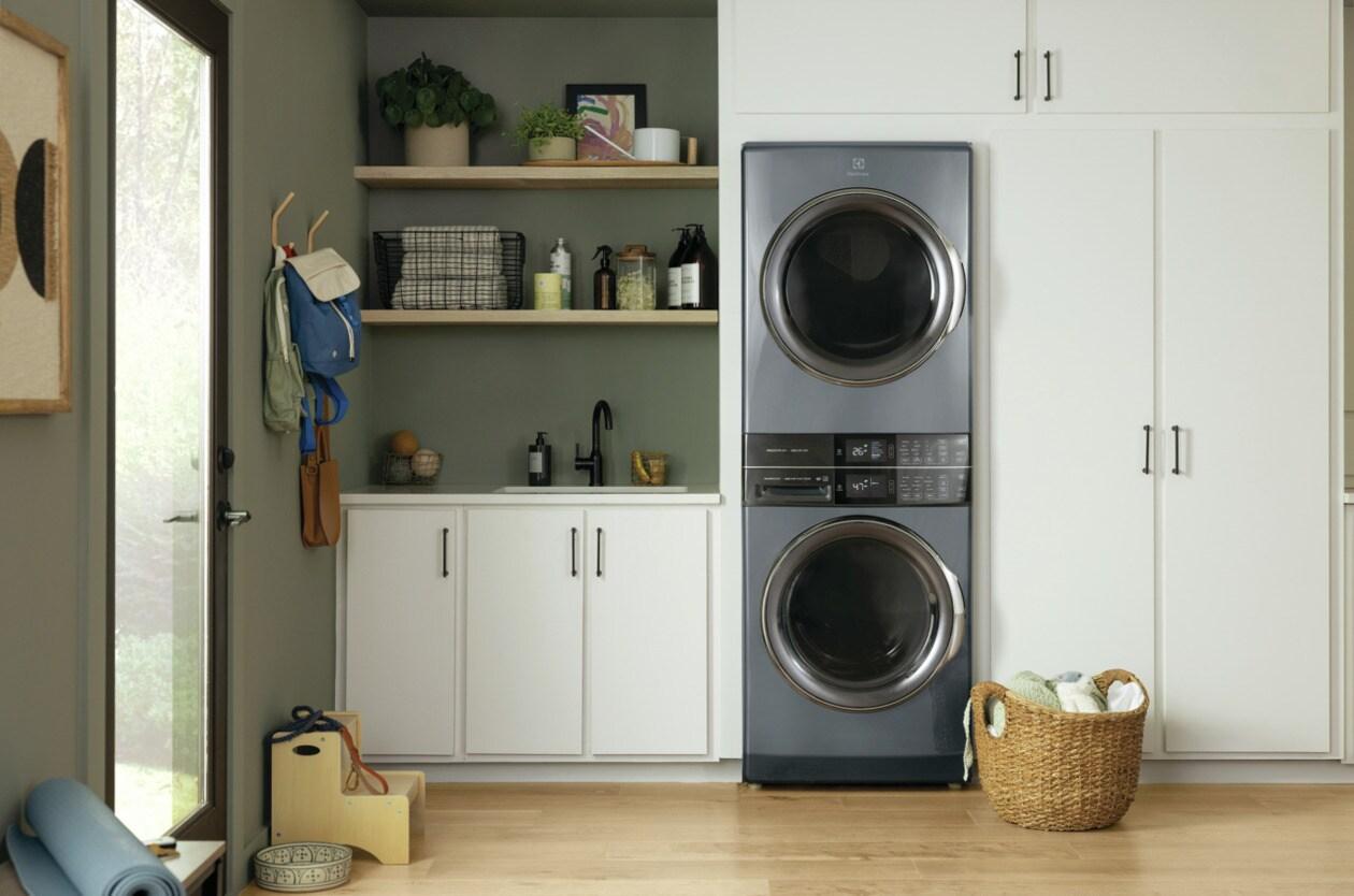 Electrolux ELTE7600AT Laundry Tower Single Unit Front Load 4.5 Cu. Ft. Washer & 8 Cu. Ft. Electric Dryer