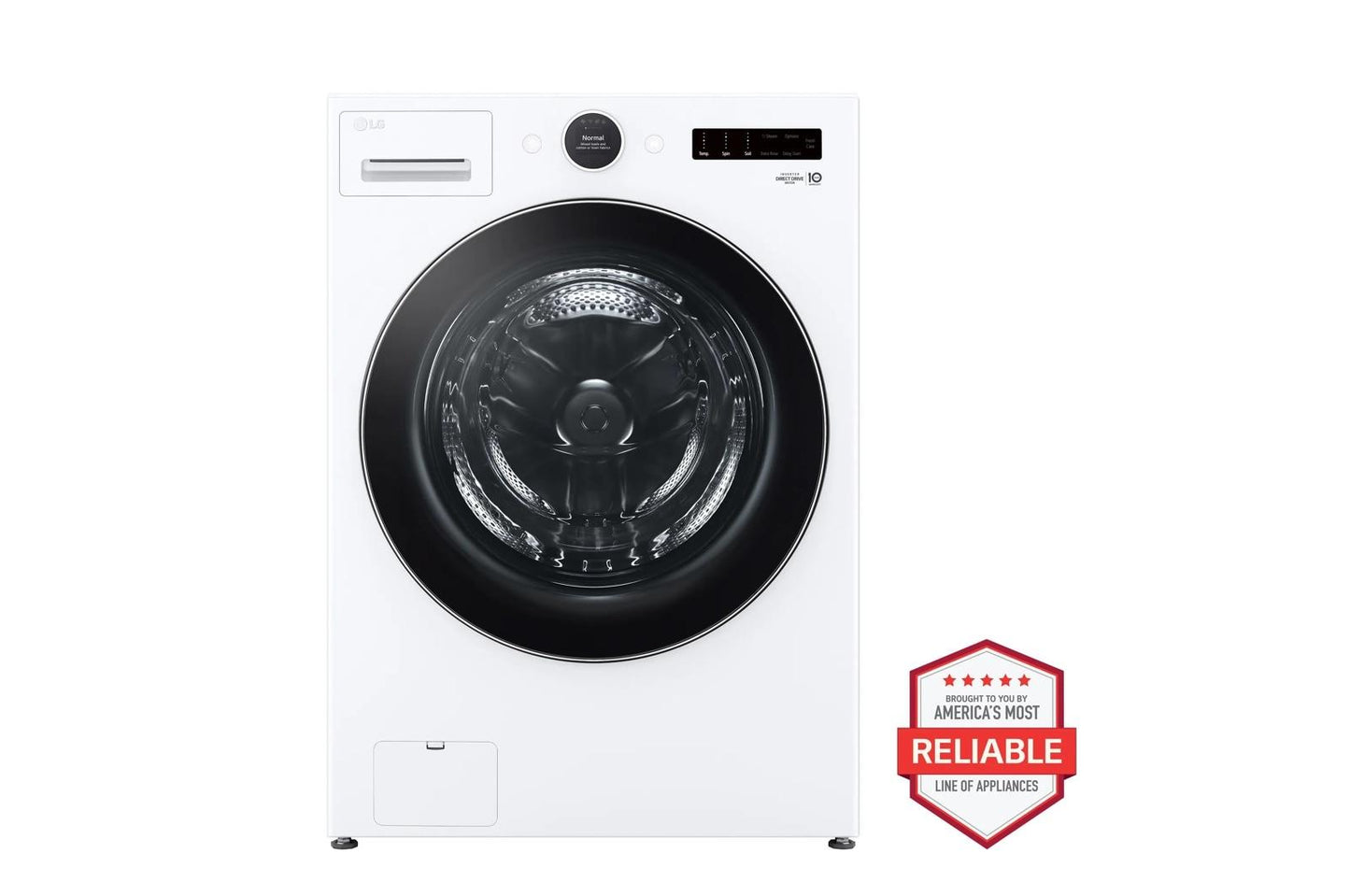 Lg WM6700HWADLEX6700WWD300CWWDP6W 5.0 cu. ft. Front Load Washer and 7.4 cu.ft. Electric Dryer with pedestal washer and drawer Laundry Set in White