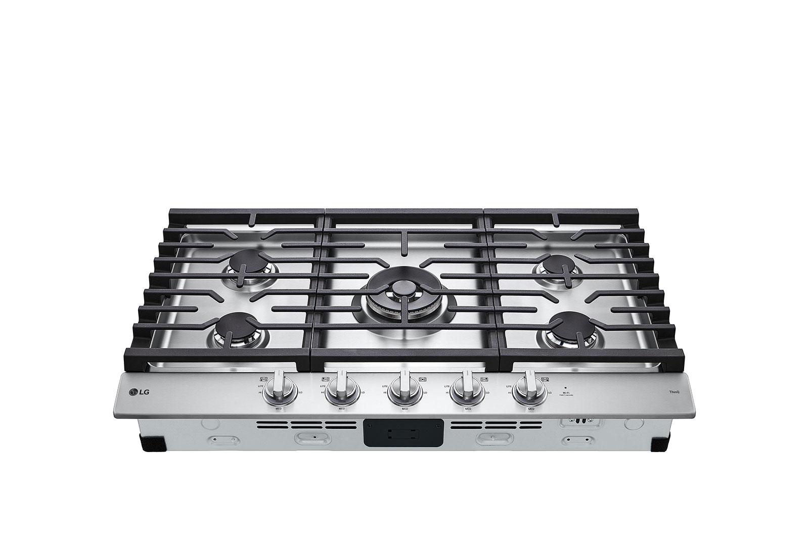 Lg 36" Smart Gas Cooktop with UltraHeat™ 22K BTU Dual Burner and LED Knobs