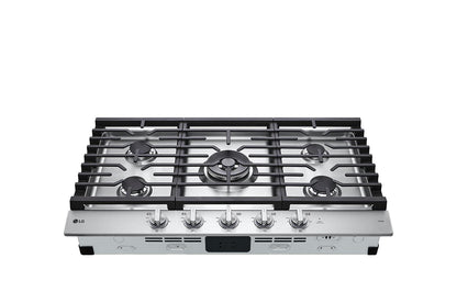 Lg CBGJ3627S 36" Smart Gas Cooktop with UltraHeat™ 22K BTU Dual Burner and LED Knobs