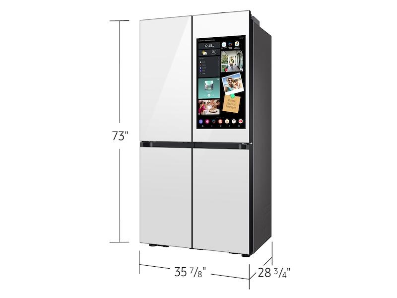 Samsung RF23DB990012 Bespoke Counter Depth 4-Door Flex™ Refrigerator (23 cu. ft.) with AI Family Hub+™ and AI Vision Inside™ in White Glass