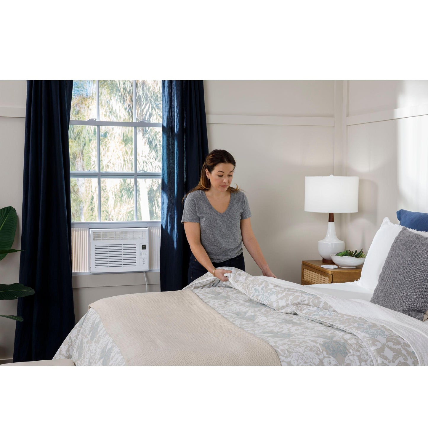 AHNE05BC GE® 5,000 BTU Electronic Window Air Conditioner for Small Rooms up to 150 sq ft. in White size 12 H x 16 1/2 W x 13 1/2 D