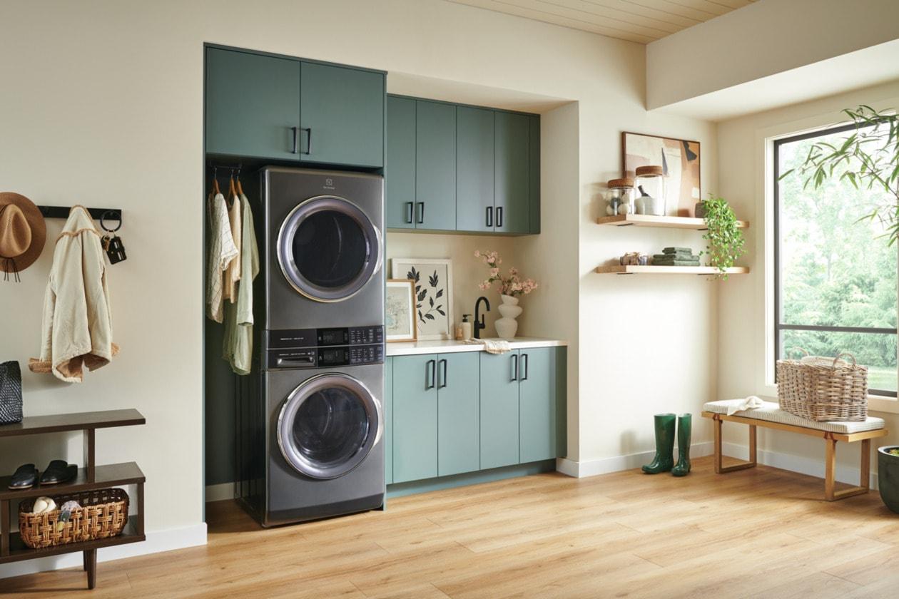 Electrolux ELTE7600AT Laundry Tower Single Unit Front Load 4.5 Cu. Ft. Washer & 8 Cu. Ft. Electric Dryer