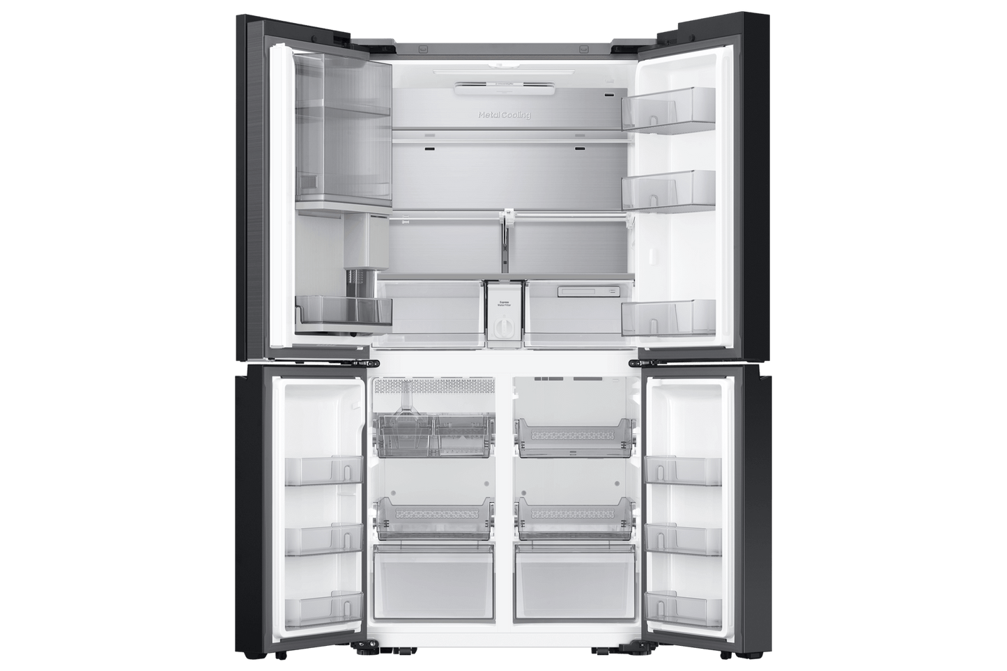 Samsung RF23DB9750QLAA Bespoke AI 4-Door Flex™ Beverage Zone™  Sphere Ice™ & Auto Open Door  23 cu.ft.