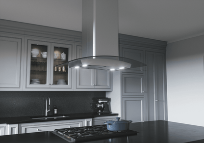 Zephyr ZMLM90CG Milano Connect Island, 90cm, SS+Glass, LED, ACT