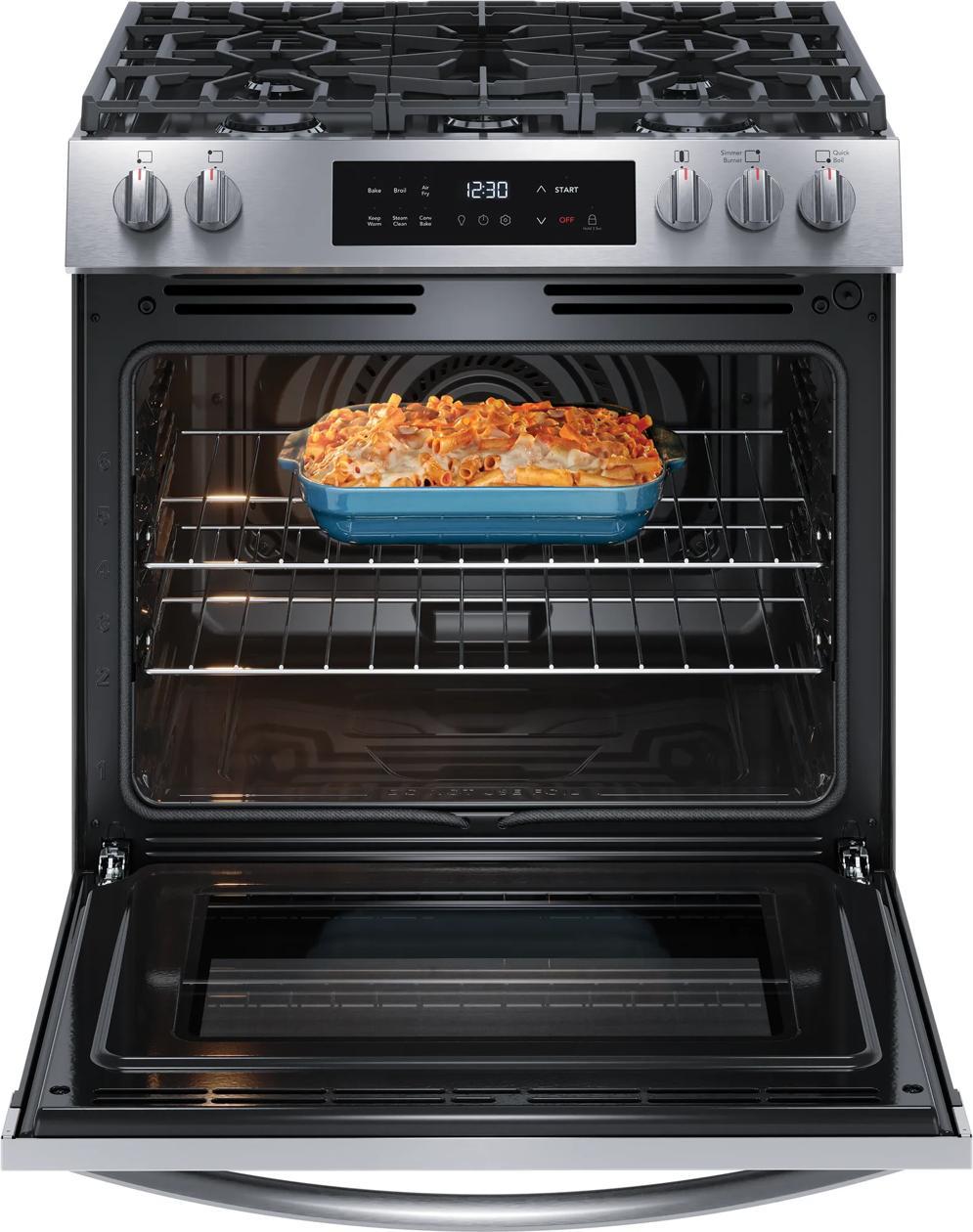 Frigidaire FCFG3082BS 30" Front Control Gas Range with Air Fry