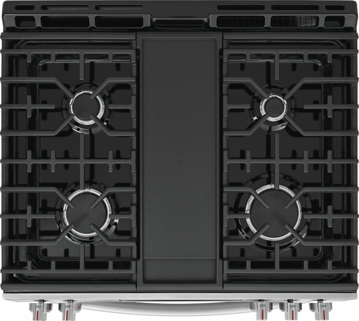 Frigidaire GCFG3070BF 30" Front Control Gas Range with Stone-Baked Pizza