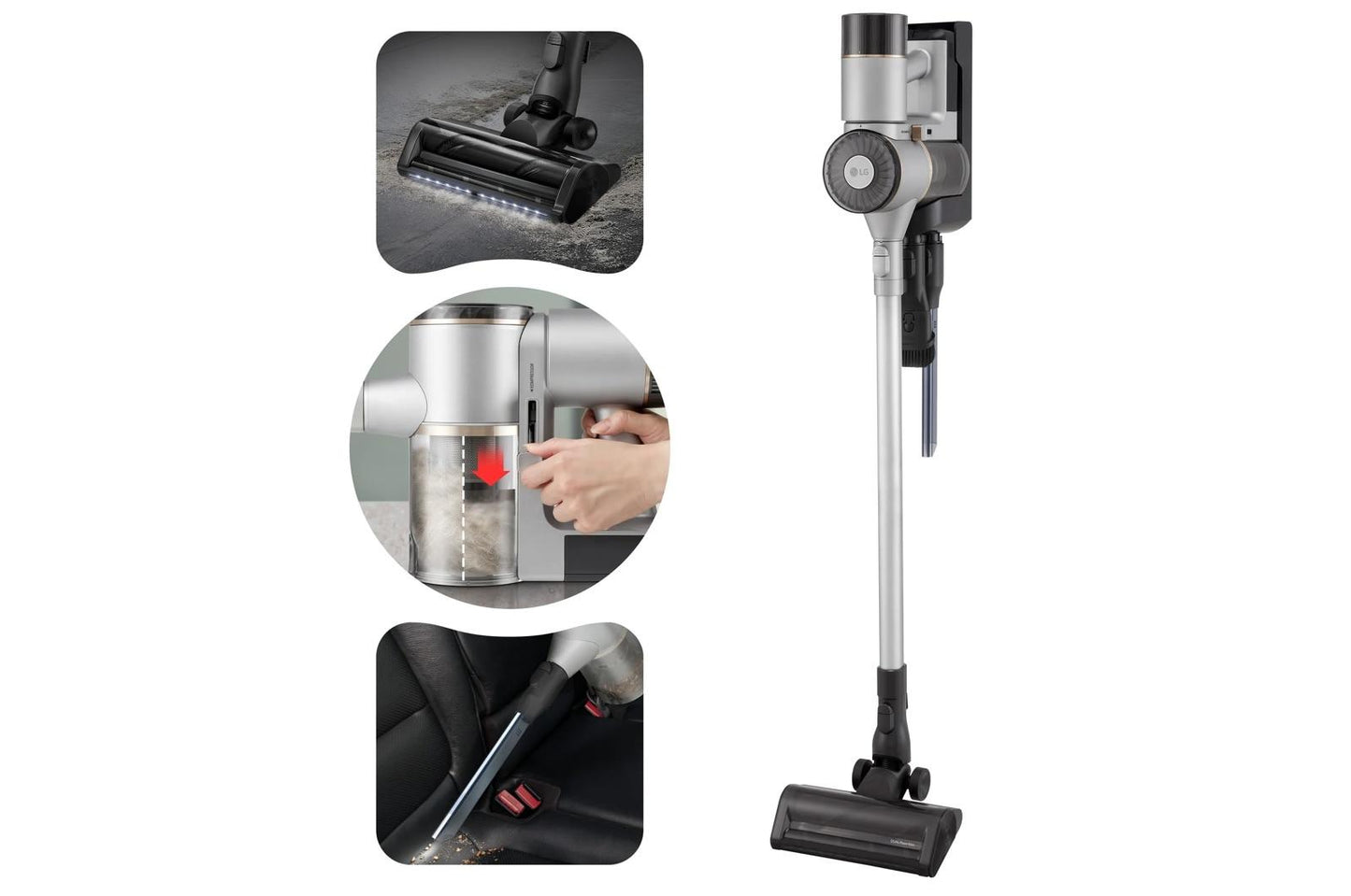 Lg C7325LC CordZero™ X9 Cordless Stick Vacuum with AI Mode Dual Floor Max™ Nozzle & LED Crevice Tool - Lunar Gray