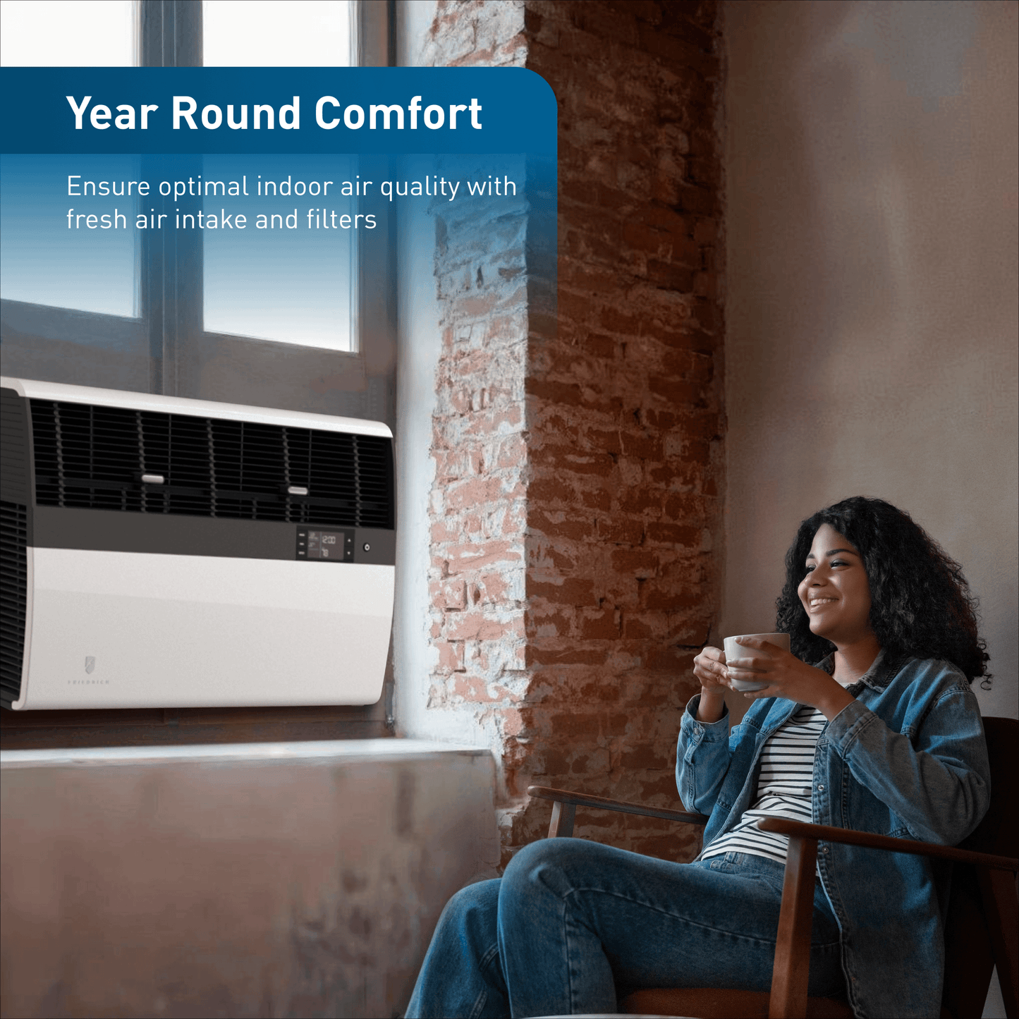 KHVS12B33A Friedrich K hl Inverter 12,000 BTU 230V Smart Window/Wall Air Conditioner with Heat Pump