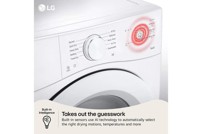 Lg DLG3421W 7.4 cu. ft. Ultra Large Capacity Smart Front Load Gas Dryer