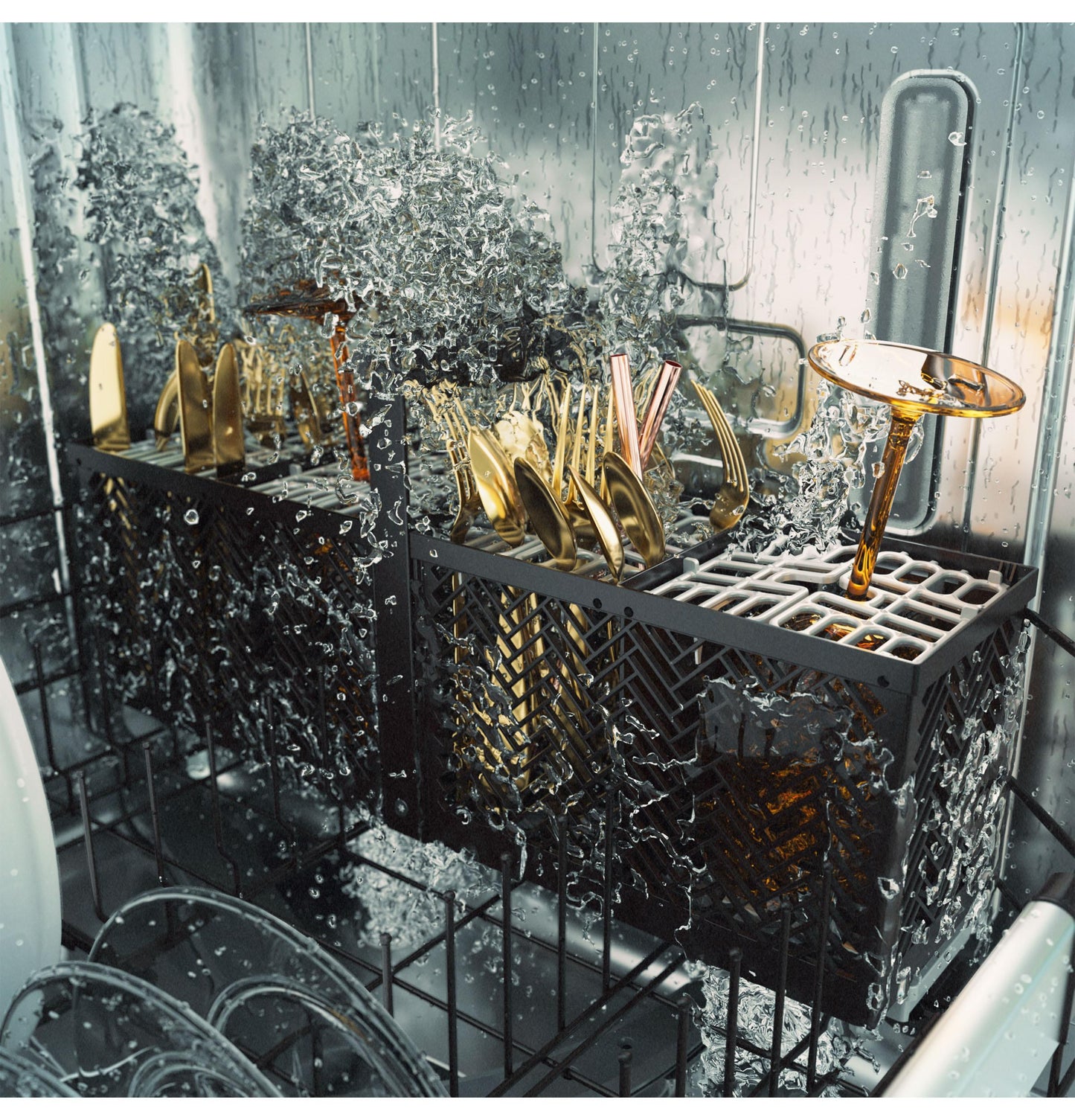 Cafe CDT888P3VD1 CAF(EBACK)™ CustomFit ENERGY STAR Stainless Interior Smart Dishwasher with Ultra Wash Top Rack and Dual Convection Ultra Dry, LED Lights, 39 dBA