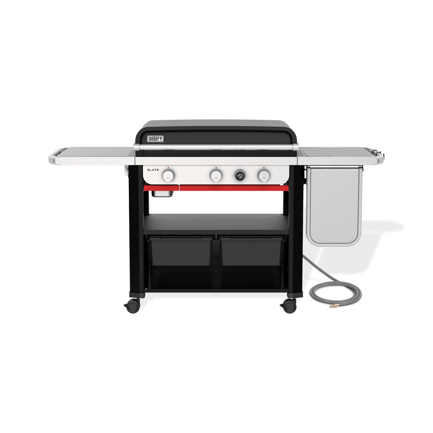 Weber 1500420 Slate® 30" Rust-Resistant Griddle with Extendable Side Table (Natural Gas) - Black