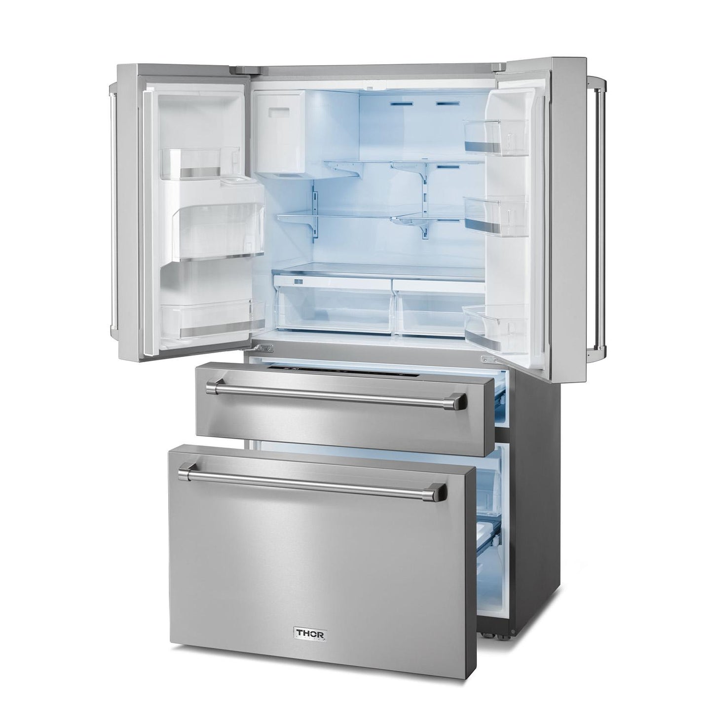 TRF3601FD Thor Kitchen 36 Inch Professional French Door Refrigerator With Ice and Water Dispenser - Model Trf3601fd