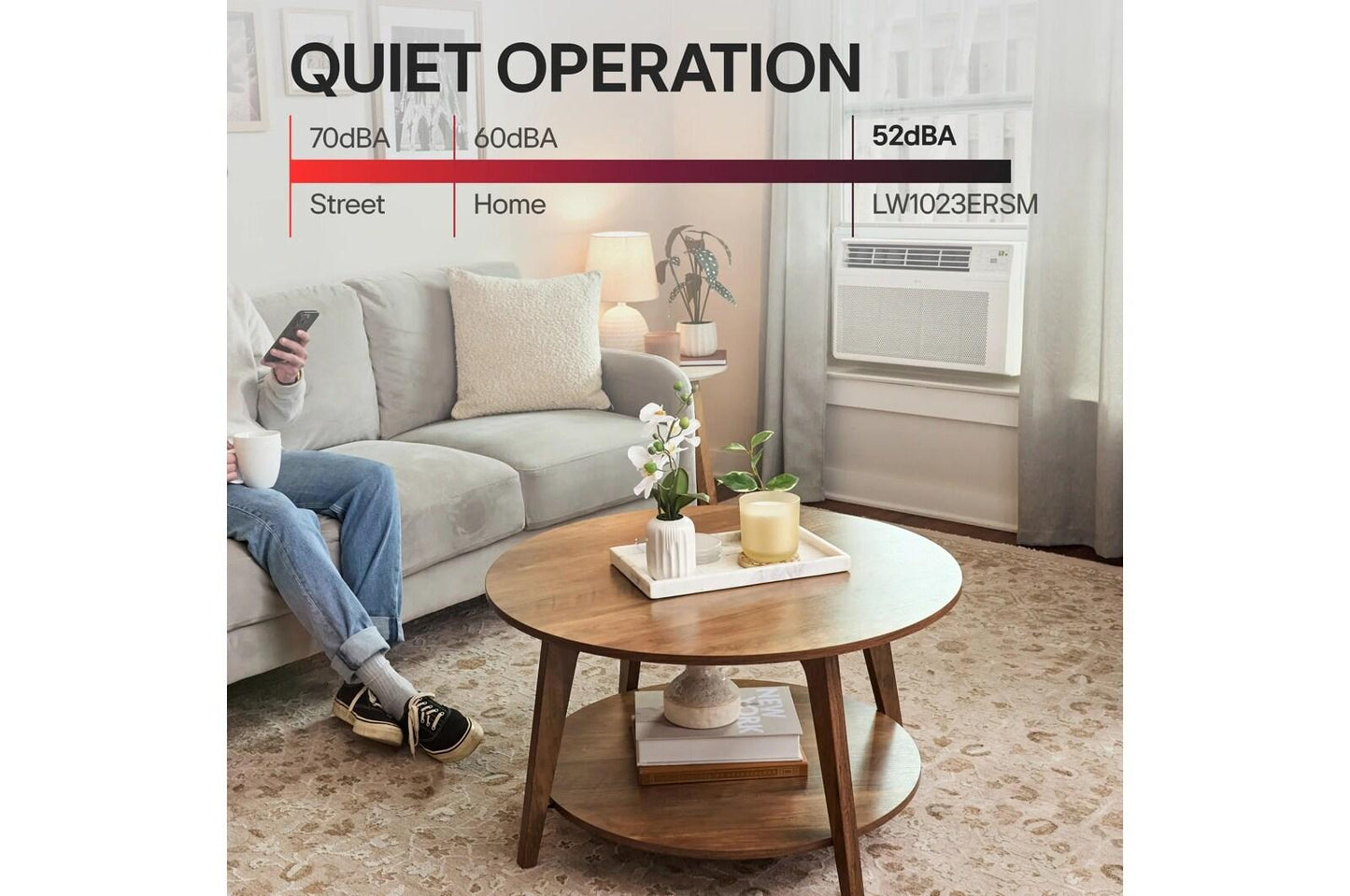 Lg LW1023ERSM 10,000 BTU Smart Wi-Fi Enabled Window Air Conditioner  Cools Up To 450 sq. ft.