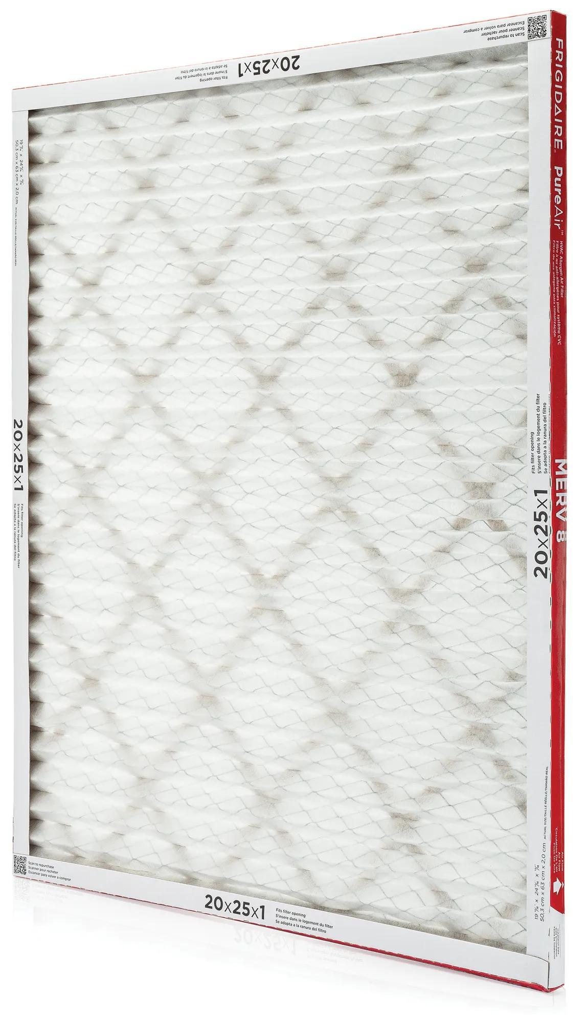 Frigidaire HVAC202584 PureAir® 20" x 25" x 1" MERV Allergen 8 Air Filter - 4 Pack