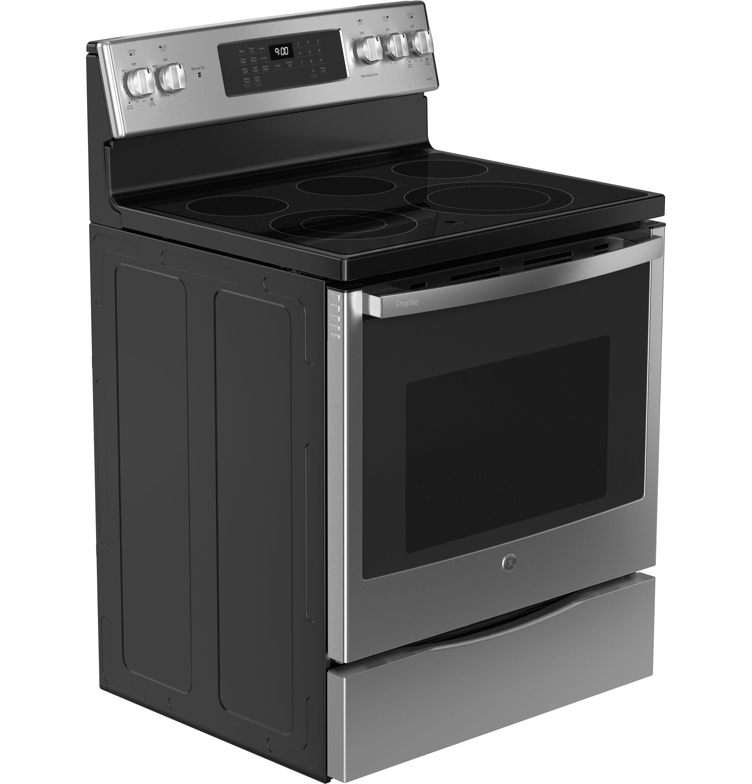 PB900YVFS GE Profile™ 30" Smart Free-Standing Electric Convection Fingerprint Resistant Range with No Preheat Air Fry