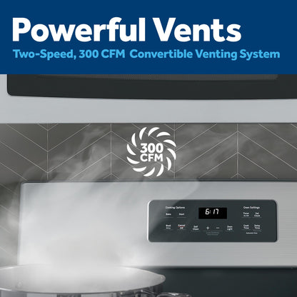JNM3184RPSS GE® 1.8 Cu. Ft. Over-the-Range Microwave Oven with Recirculating Venting