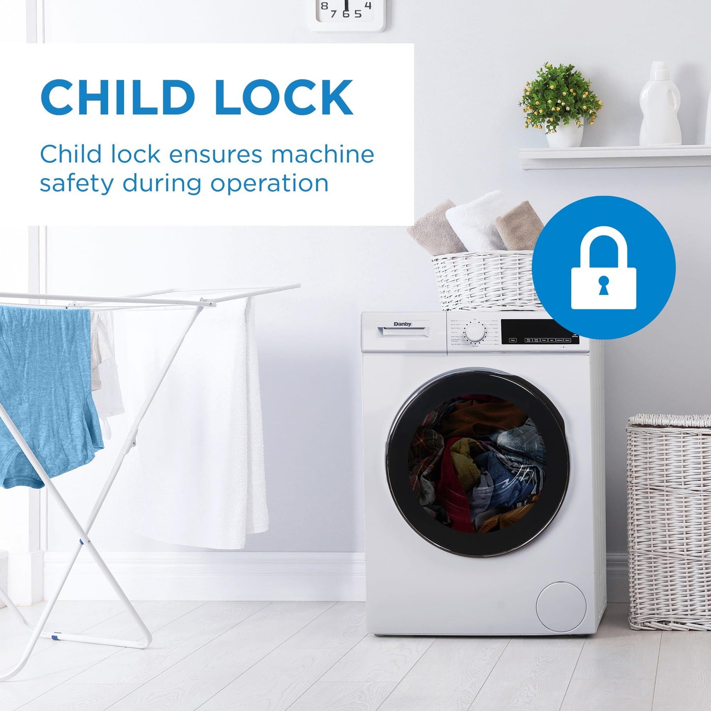DWM022D3WDB Danby 24" Stackable Front Load Washer with Steam in White